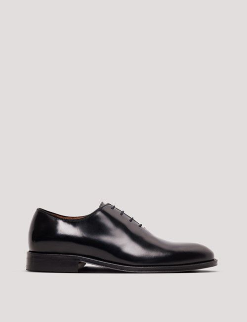Black Leather Wholecut Oxford Dress Shoe