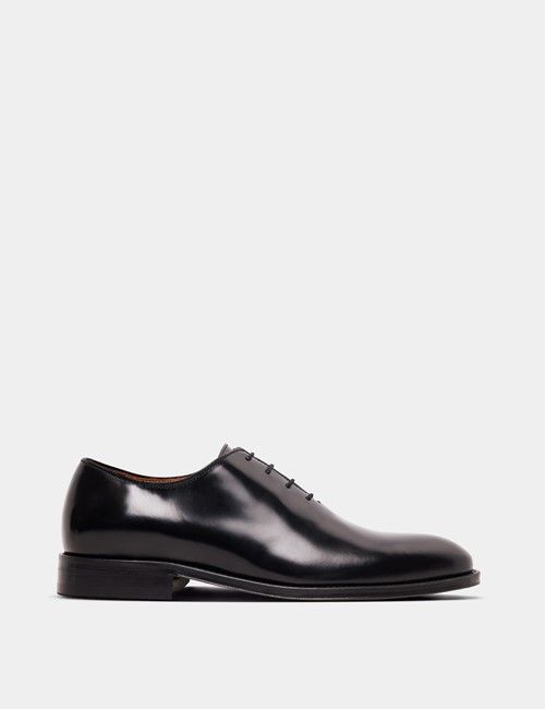 Black Leather Wholecut Oxford Dress Shoe