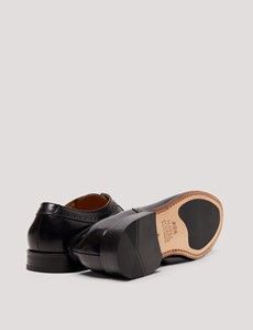 Black Leather Semi Brogue Shoe-preview3