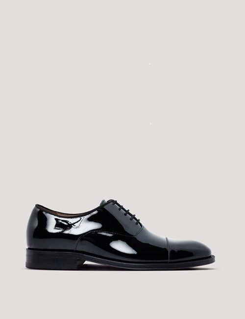 Black Italian Patent Leather Oxford Shoe