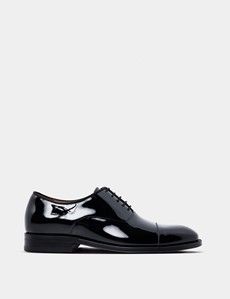 Black Italian Patent Leather Oxford Shoe
