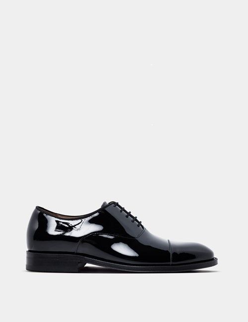 Black Italian Patent Leather Oxford Shoe
