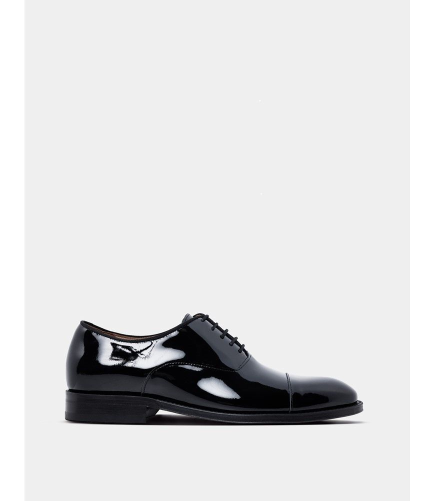 Men's Black Patent Oxford Shoe | Hawes & Curtis
