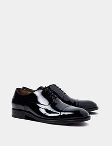 Black Italian Patent Leather Oxford Shoe-preview1