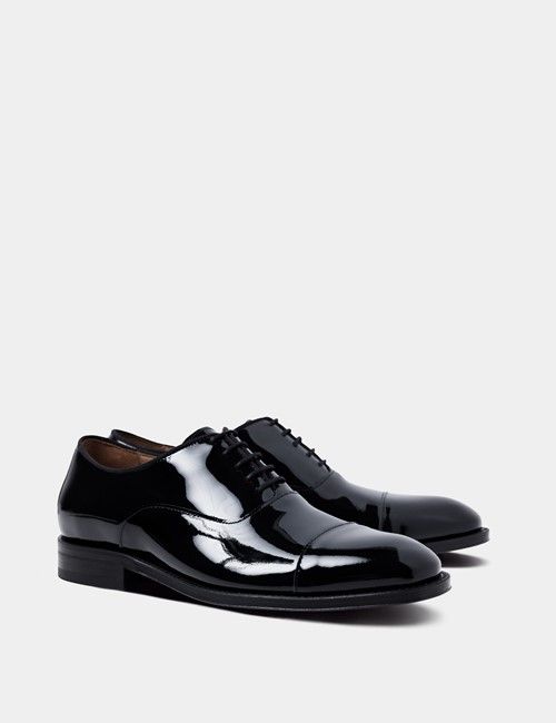 Black Italian Patent Leather Oxford Shoe-preview