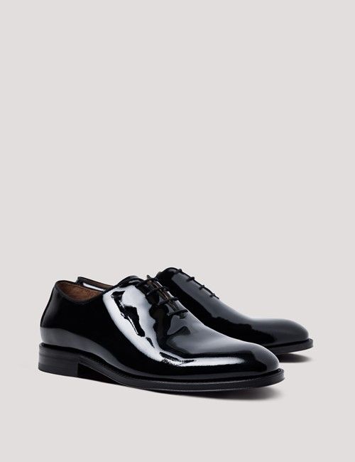 Black Italian Patent Leather Wholecut Oxford Dress Shoe-preview