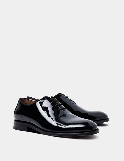 Black Italian Patent Leather Wholecut Oxford Dress Shoe-preview