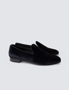 Black Velvet Padded Loafer-preview2