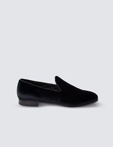 Black Velvet Padded Loafer
