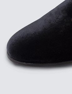 Black Velvet Padded Loafer-preview5