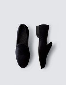 Black Velvet Padded Loafer-preview4