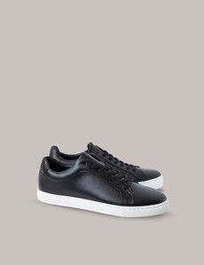 Black Leather Sneakers-preview3