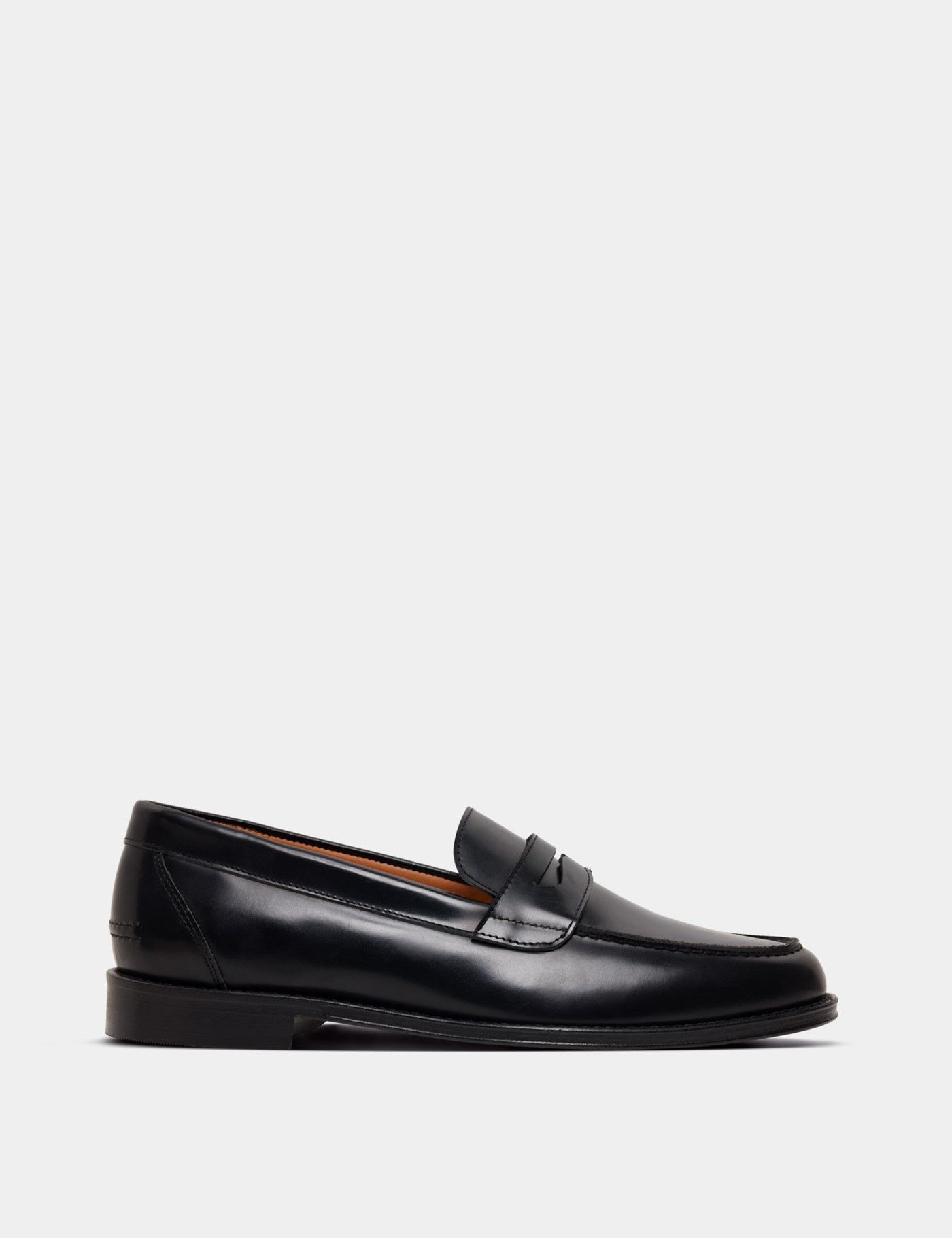 Men's Black Leather Penny Loafer | Hawes & Curtis