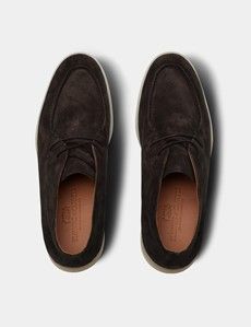 Casual Chocolate Brown Suede Chukka Boots
