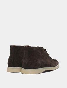 Casual Chocolate Brown Suede Chukka Boots