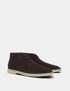 Casual Chocolate Brown Suede Chukka Boots