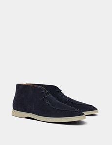 Casual Navy Suede Chukka Boots