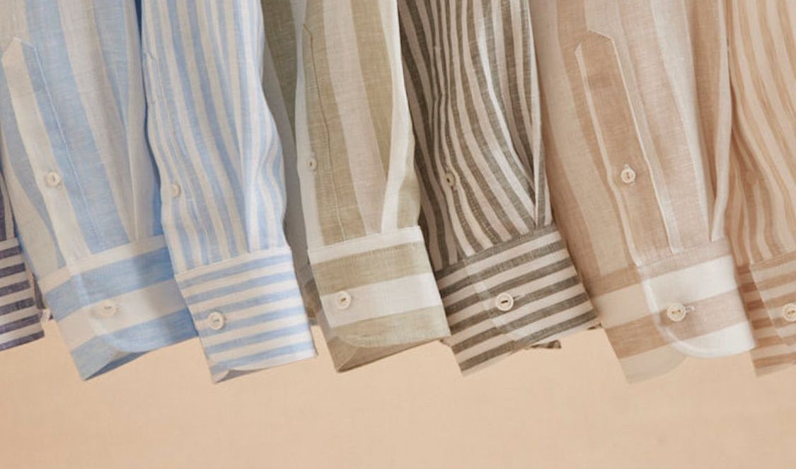 One Piece Collar Linen Shirt - Hawes & Curtis