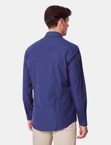 Slim Fit Navy Micro Dots Curtis Shirt
