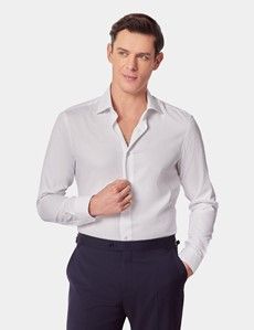 Slim Fit White Jacquard Paisley Curtis Shirt