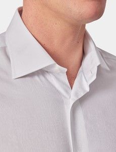 Slim Fit White Jacquard Paisley Curtis Shirt