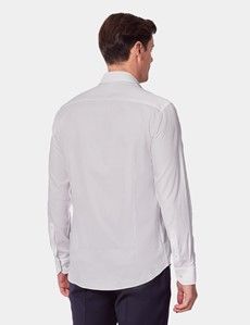 Slim Fit White Jacquard Paisley Curtis Shirt