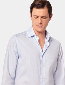 Slim Fit Light Blue Jacquard Paisley Curtis Shirt