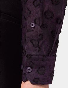 Slim Fit Purple & Black Jacquard Curtis Shirt