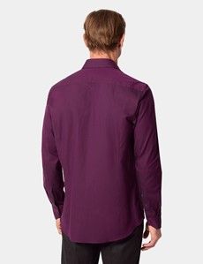Slim Fit Plum Dobby Curtis Shirt