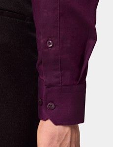 Slim Fit Plum Dobby Curtis Shirt