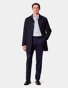 Slim Fit Light Blue Jacquard Geo Curtis Shirt