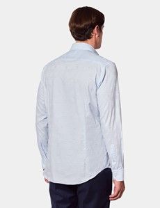 Slim Fit Light Blue Jacquard Geo Curtis Shirt