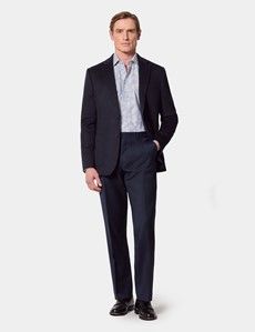 Slim Fit Light Blue Jacquard Stripe Curtis Shirt