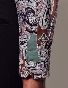 Green & Purple Paisley Slim Shirt-preview3