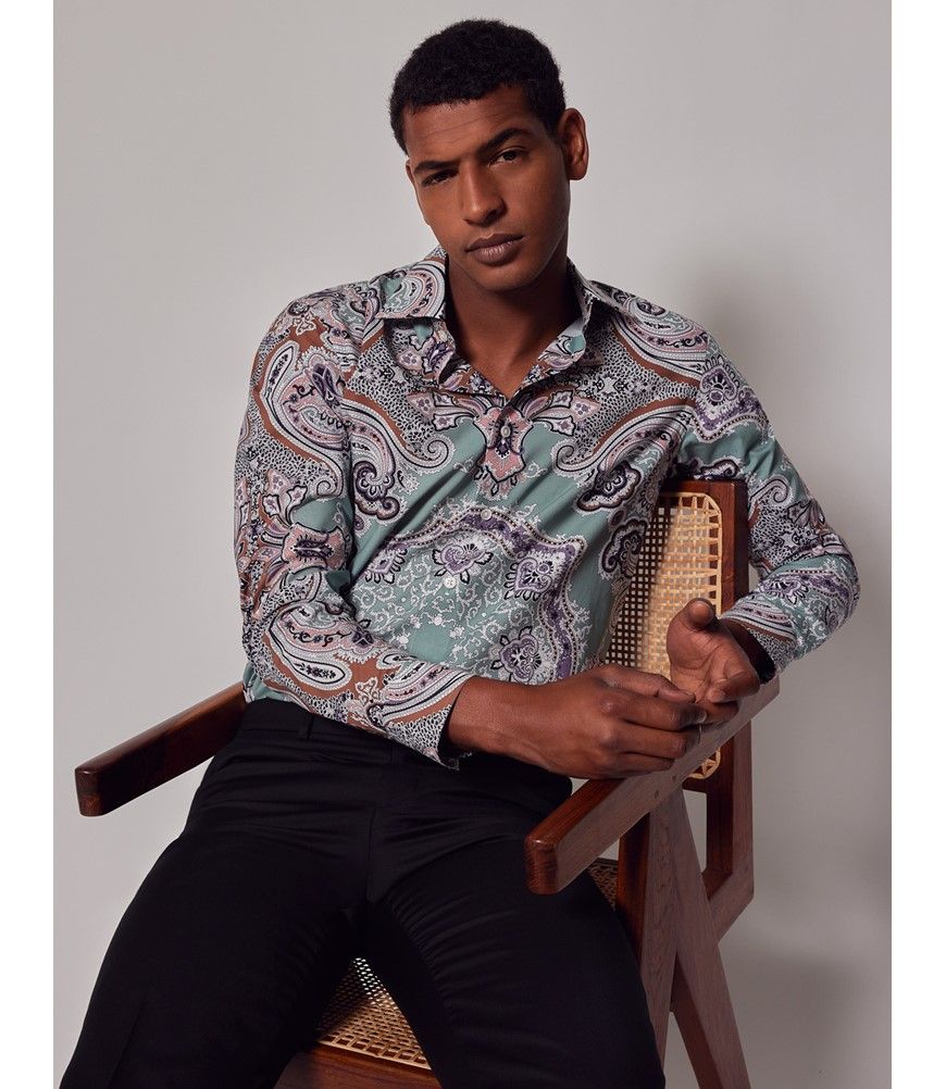 Paisley dress shirt mens online