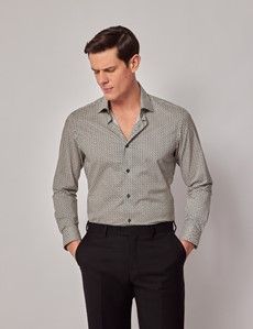 Green & Cream Chain Slim Curtis Shirt