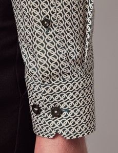 Green & Cream Chain Slim Curtis Shirt-preview3