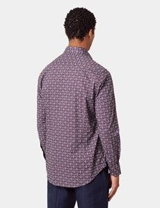 Slim Fit Wine & Pink Geo Chains Curtis Shirt