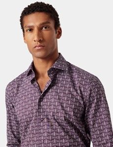 Slim Fit Wine & Pink Geo Chains Curtis Shirt