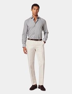 Slim Fit Navy & White Geometric Curtis Shirt