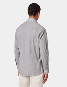 Slim Fit Navy & White Geometric Curtis Shirt