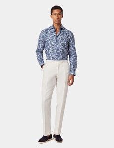 Slim Fit Navy & White Floral Curtis Shirt
