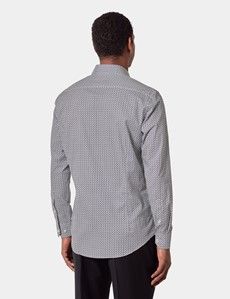 Slim Fit Navy & White Chain Curtis Shirt