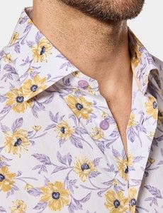 Slim Fit Lilac & Yellow Floral Curtis Shirt