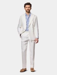 Slim Fit White & Blue Paisley Curtis Shirt