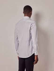 Slim Fit White & Blue Geometric Floral Curtis Shirt