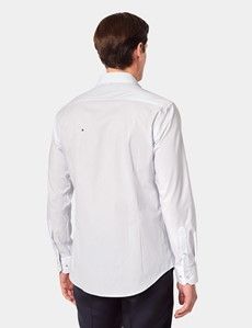 Slim Fit White & Blue Small Flowers Curtis Shirt
