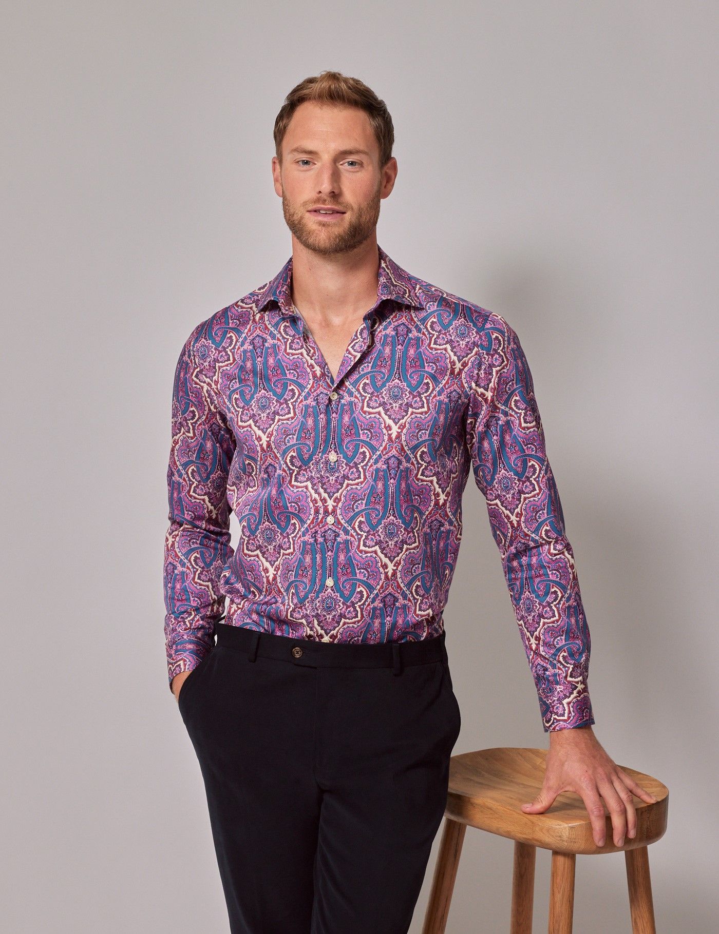 Pink and blue mens shirt best sale