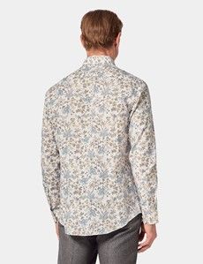 Slim Fit White & Yellow Paisley Diamond Weave Curtis Shirt