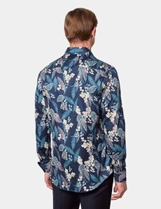 Slim Fit Navy & Blue Floral Curtis Shirt